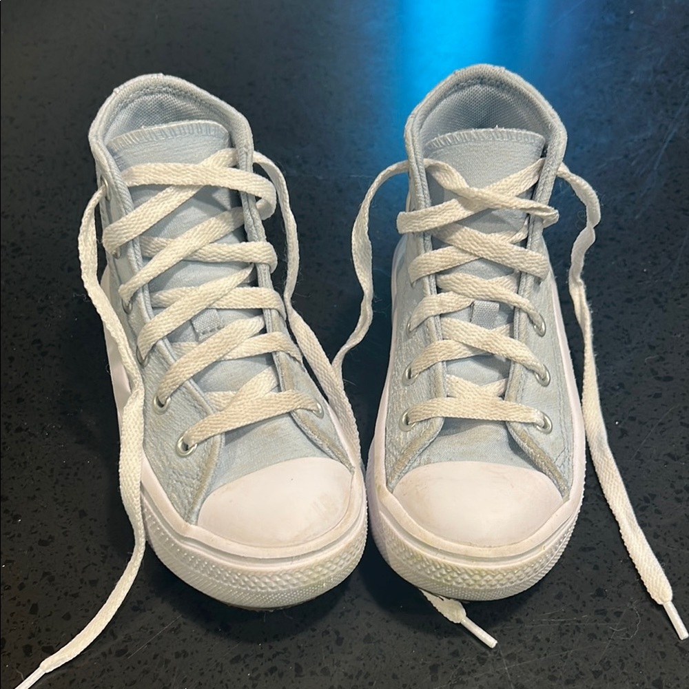 Converse Blue Canvas High-Top Sneakers platform